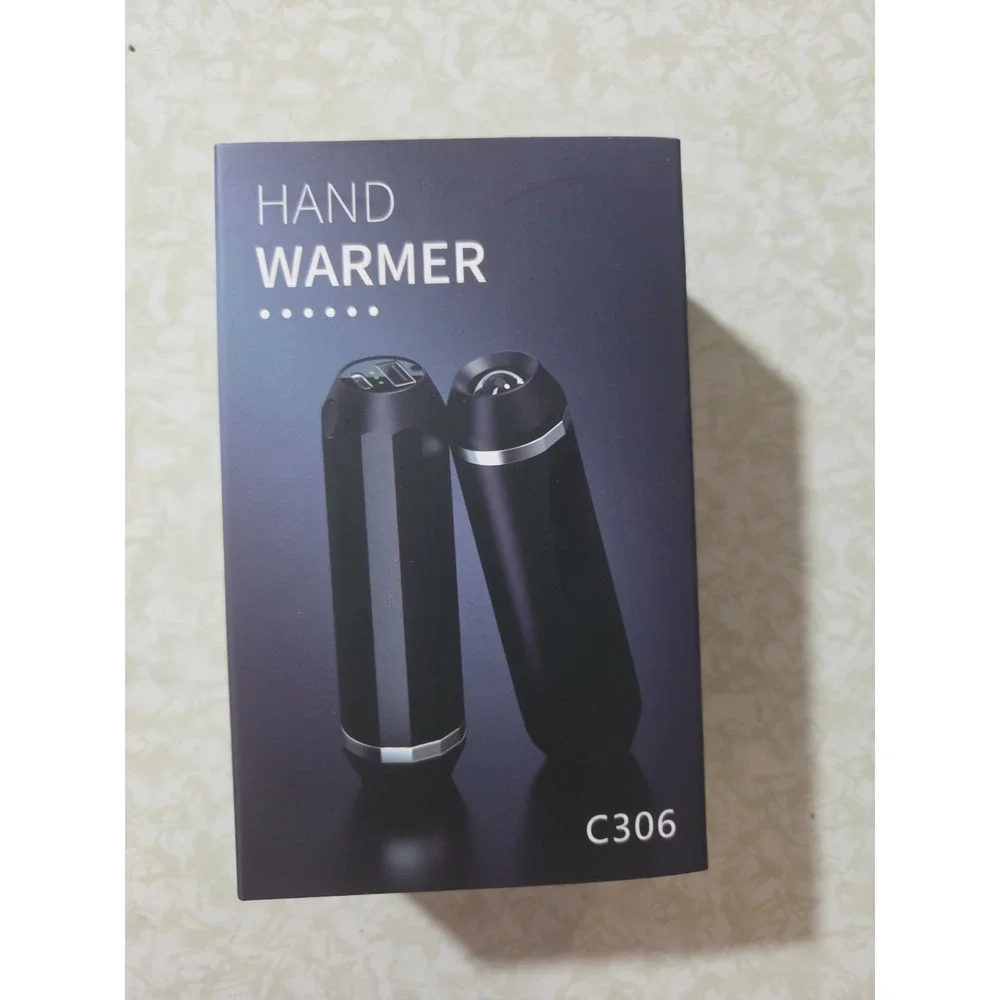 C306 Magnetic Hand Warmer Electric Rechargeable Aluminum Alloy Black +LED Lights
